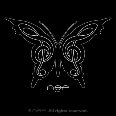 ASP Schwarzer Schmetterling „Notenschmetterling“